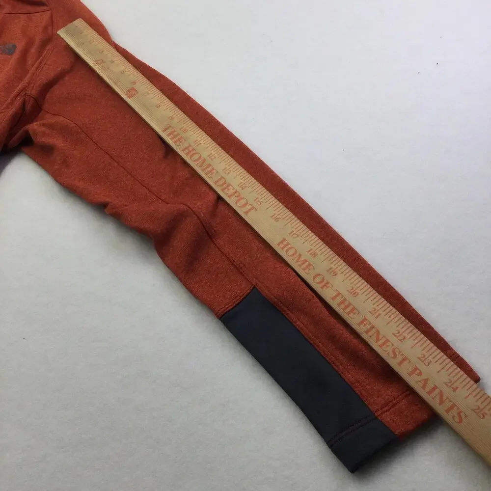 The North Face Pullover Mens Large Orange Fleece 1/4 Zip Chest Pocket Hiking